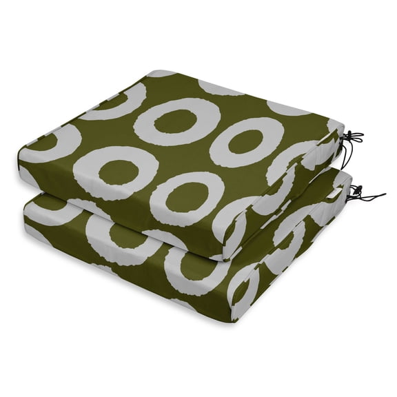 Vargottam Perfect Outdoor/Indoor Square Corner Seat Cushions Water-Resistant Lounge Chair 18.5" x 16" Home Office Patio Furniture Garden Decoration- Pack Of 2 Light Green|Geometric