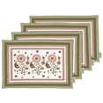 thumbnail image 1 of Vargottam Placemats- Placemat For Dining Table, Set Of 4- Printed & Reversible CottonNapkin-IndoorPlacematsFor Home & Kitchen Dining Table- Asian Block (White & Green), 1 of 5