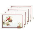 thumbnail image 1 of Vargottam Placemats- Placemat For Dining Table, Set Of 4- Printed & Reversible CottonNapkin-IndoorPlacematsFor Home & Kitchen Dining Table- Red Bird (Red & White), 1 of 5