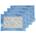 thumbnail image 1 of Vargottam Placemats- Placemat For Dining Table, Set Of 4- Printed & Reversible CottonNapkin-IndoorPlacematsFor Home & Kitchen Dining Table- Watercolor Flower (Light Blue), 1 of 5