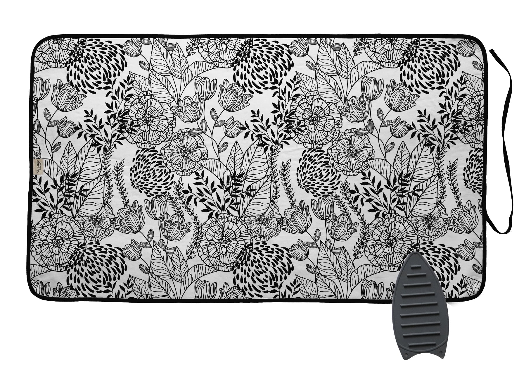 Vargottam Portable Ironing Mat - 28"x48" Foldable Cotton Ironing Pad with Silicone Rest & Magnetic Corners - Travel-Friendly, Space-Saving Iron Board Alternative for Small Homes, Dorms, RVs - Floral
