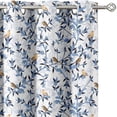 thumbnail image 1 of Vargottam Printed Blackout Curtains - Blue Bird Pattern, Set of 2 Panels, 42 x 72 Inches - Room Darkening, Thermal Insulated Window/Door Drapes with Grommets, 1 of 9