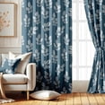 thumbnail image 1 of Vargottam Printed Blackout Curtains - Blue Leaf Design, Set of 2 Panels, 42 x 96 Inches - Room Darkening, Thermal Insulated Window/Door Drapes with Grommets, 1 of 9