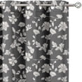 thumbnail image 1 of Vargottam Printed Blackout Curtains - Gray Floral Design, Set of 2 Panels, 52 x 90 Inches - Room Darkening, Thermal Insulated Window/Door Drapes with Grommets, 1 of 9