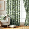 thumbnail image 1 of Vargottam Printed Blackout Curtains - Green Leafy Floral Design, Set of 2 Panels, 52 x 63 Inches - Room Darkening, Thermal Insulated Window/Door Drapes with Grommets, 1 of 9