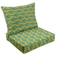 thumbnail image 1 of Vargottam Printed Outdoor DeepSeatPatioCushions Set 2pcsSeatSet All Weather Replacement CushionPatioSeatand Back Cushion Set 25"x25"x5"-Yellow, 1 of 8