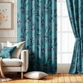 thumbnail image 1 of Vargottam Room Darkening Curtains - Classic Rose Pattern, Set of 2 Panels, 52" x 63" - Grommet-Top Blackout Window/Door Drapes for Bedroom, Nursery & Living Room - Blue, 1 of 9