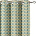 thumbnail image 1 of Vargottam Room Darkening Curtains - Geometric Pattern, Set of 2 Panels, 52" x 108" - Grommet-Top Blackout Window/Door Drapes for Bedroom, Nursery & Living Room - Blue, 1 of 9