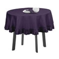 thumbnail image 1 of Vargottam Ruffle Tablecloth Kitchen Dining Tabletop Cover Decoration Cotton Solid Table Cover Round, Purple-69 Inches Diameter, 1 of 9