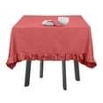thumbnail image 1 of Vargottam Ruffle Tablecloth Solid Table Cover, Cotton Tablecloths For Square Tables, Dining Tablecloths Table Linens Washable,Dark Peach,54 x 54 Inches, 1 of 7