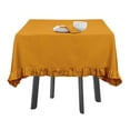 thumbnail image 1 of Vargottam Ruffle Tablecloth, Table Linens Rectangular Table Covers For Party Decor, Solid Dining Tabletop Covers Cotton Tablecloths,Mustard Yellow,60 x 108 Inches, 1 of 7