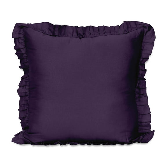 Vargottam Shabby Chic Farmhouse Decor Ruffled Pillow Sham Euro 26x26 Cotton Frill Pillow Cases Housewarming Gift