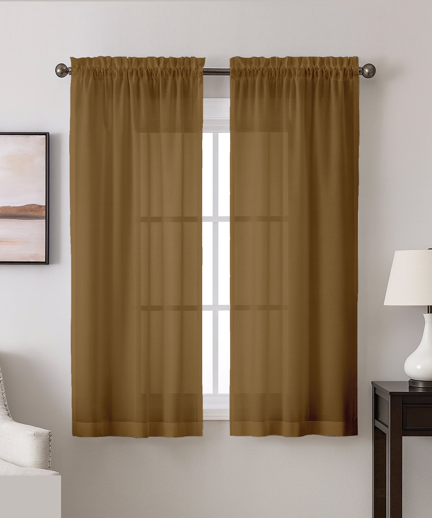 Polyester Windows Vargottam Sheer Polyester Georgette Window Curtains 42