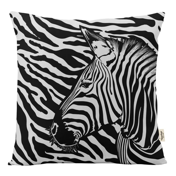 Vargottam Square Pillow Cover - Decorative Pillow Covers12x12 Inches,PrintedWhite & BlackThemePillowcase, DecorativeSquareCushionCovers