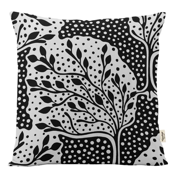 Vargottam Square Pillow Cover - Decorative Pillow Covers12x12 Inches,PrintedWhite & BlackThemePillowcase, DecorativeSquareCushionCovers