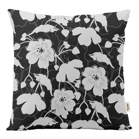 Vargottam Square Pillow Cover - Decorative Pillow Covers24x24 Inches,PrintedWhite & BlackThemePillowcase, DecorativeSquareCushionCovers