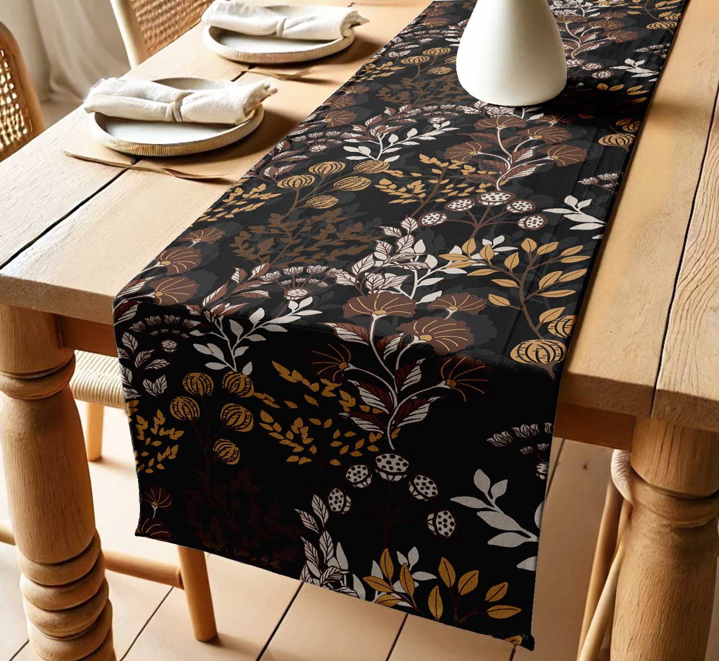 Wide Table Runner Patterns Vargottam Sustainable Cotton Table Runner Textured Twill Fabric Elegant ...