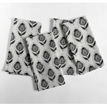 Vargottam Traditional Block Paisley Imprint Cotton Napkins- Set of 12, 20x20 Inches, Black Floral Motifs Table Napkin, Ideal for Elegant Dinners, Special Occasions- Machine Washable