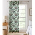 thumbnail image 1 of Vargottam Tropical Print Sheer Georgette Curtains for French Doors & Balcony 2 Panels, 96" Long, Light Filtering, Grommet Top Printed Drapes for Living Room or Lounge, 1 of 9