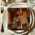thumbnail image 1 of Vargottam Vibrant Tribal Patchwork Print Cotton Muslin Napkins - Set of 12, 20-Inch, Luxurious & Absorbent, Perfect for Festive Occasions, Outdoor Dining, and Home Decor - Machine Washable, 1 of 8