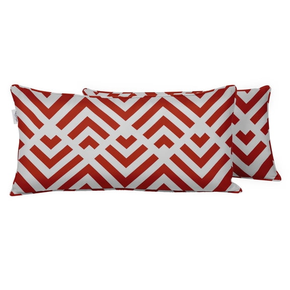 VargottamIndoor/OutdoorPolyester FabricLumbarPillowCover,All-Weather Waterproof Rectangular Cushion Case for Patio Furniture,12" x 24"Set of 2 -Abstracts-42
