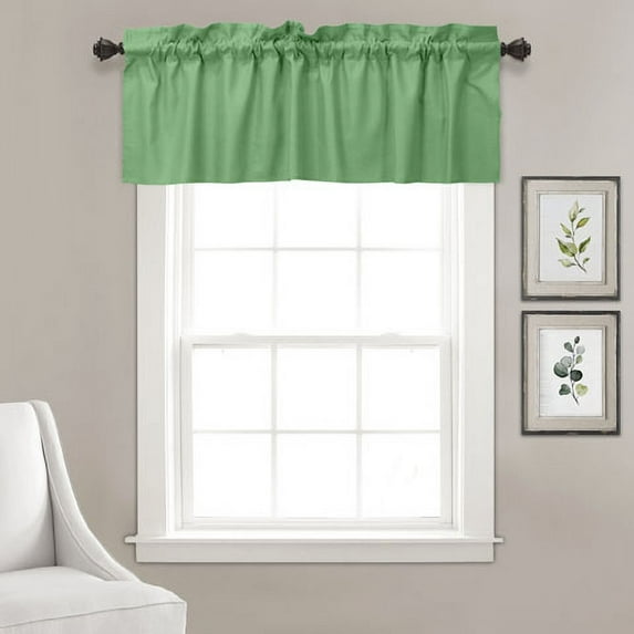 Vargottom Plain CottonValance, Decorative Window Rod PocketValanceHalf Drape For Kitchen Window 2 Panel,30x36 Inches, Mint Green