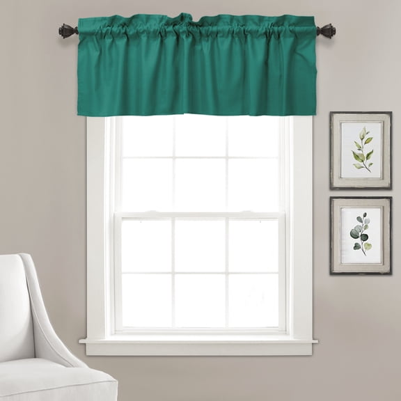 Vargottom Plain CottonValance, Decorative Window Rod PocketValanceHalf Drape For Kitchen Window 2 Panel,30x36 Inches, Teal Green