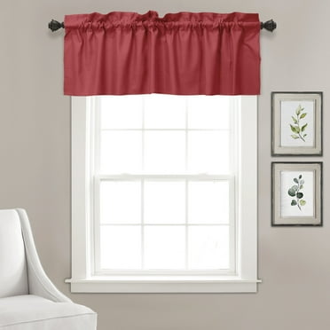 VargottomSolid CottonValancesRod PocketValancesFor WindowsCurtain Toppers One Panel,56x18 Inches, Coral Red