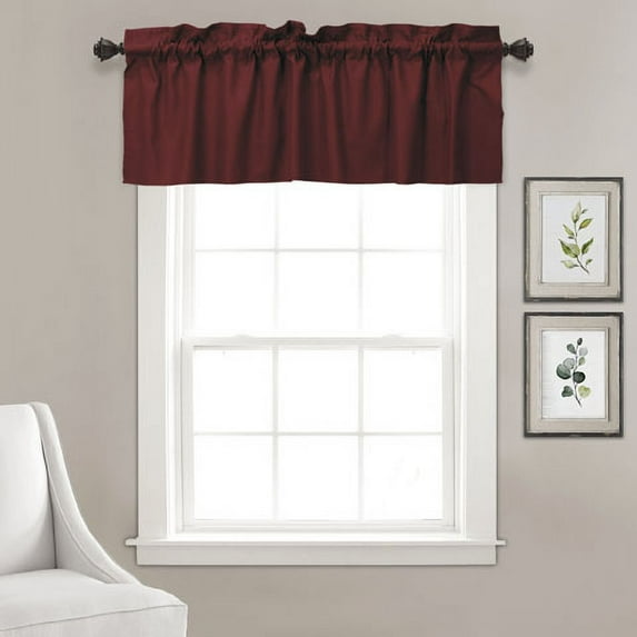 VargottomSolid CottonValancesRod PocketValancesFor WindowsCurtain Toppers One Panel,56x18 Inches, Maroon