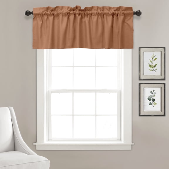 VargottomSolid CottonValancesRod PocketValancesFor WindowsCurtain Toppers One Panel,56x18 Inches, Peach