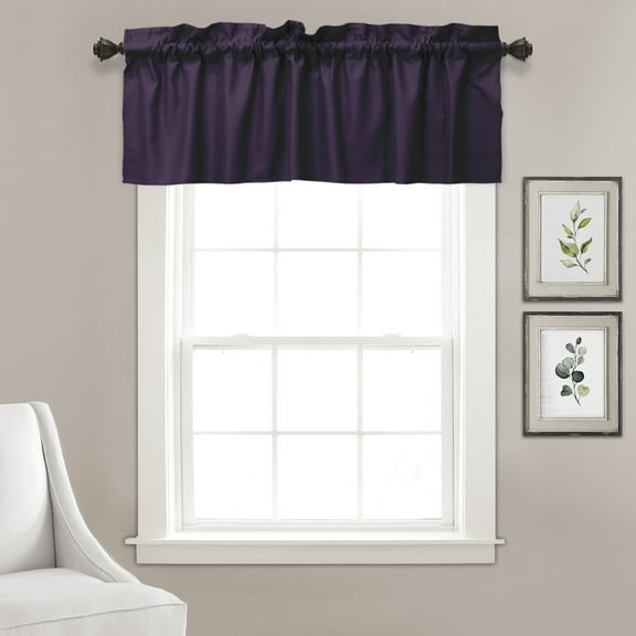 VargottomSolid CottonValancesRod PocketValancesFor WindowsCurtain Toppers One Panel,56x18 Inches, Purple