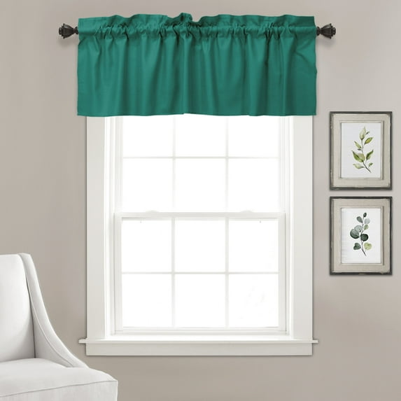 VargottomSolid CottonValancesRod PocketValancesFor WindowsCurtain Toppers One Panel,56x18 Inches, Teal Green