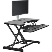Vari 30" VariDesk Essential Vertical Lift Two-Tier Height Adjustable Standing Desk Converter & Monitor Riser, Black