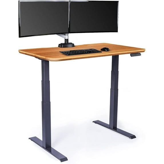 Vari 48” x 30" VariDesk Electric Height Adjustable Standing Desk Computer Table, Butcherblock