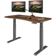 Vari 54” x 26" Ergonomic Height Adjustable Standing Desk Computer Table, Dark Wood