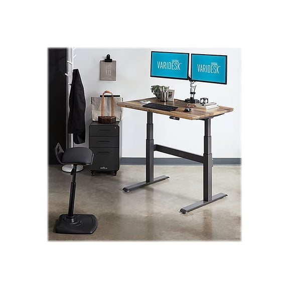 Vari 60” x 30" VariDesk Electric Height Adjustable Standing Desk Computer Table, Reclaimed Wood