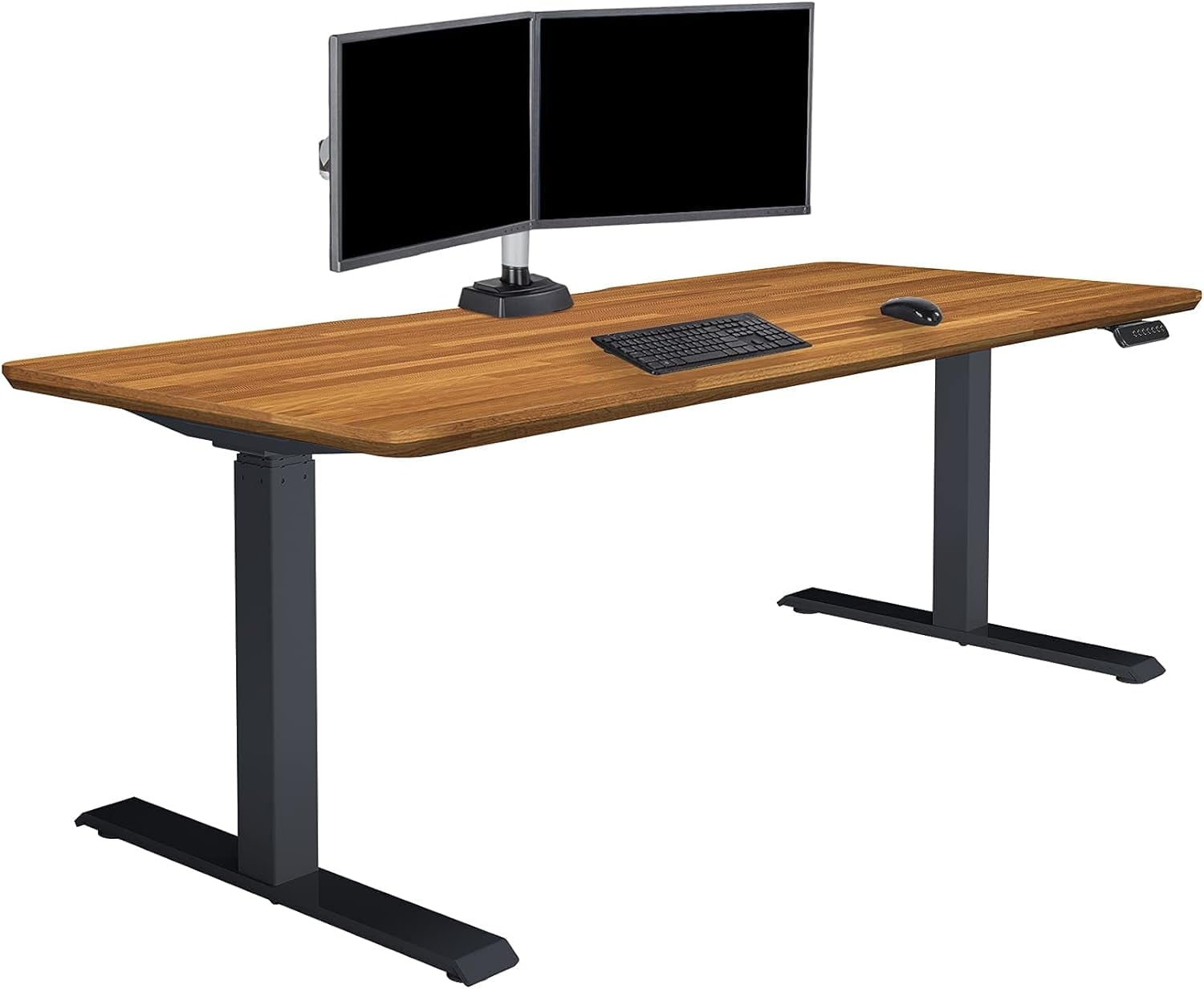 Vari 72” x 30" VariDesk Electric Height Adjustable Standing Desk Computer Table, Butcher Block