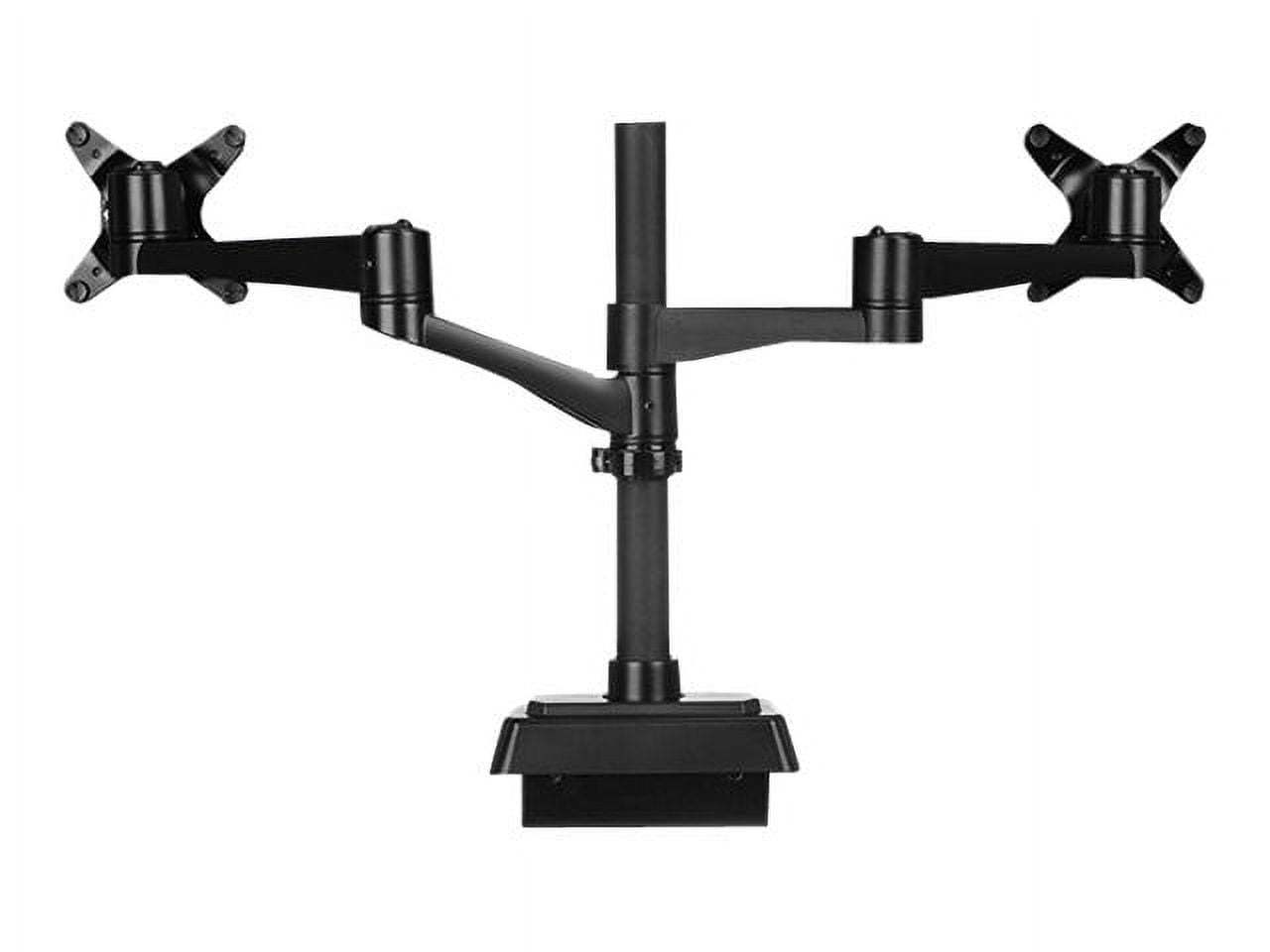 Black Adjustable Dual Monitor Desk Mount for 27" Displays