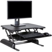 Vari - VariDesk Essential 30 - Two-Tier Standing Desk Converter for Home Office - Adjustable Sit Stand Desk with 11 Height Settings - Standing Desk Riser for Monitor & Accessories - 30 Wide, Black