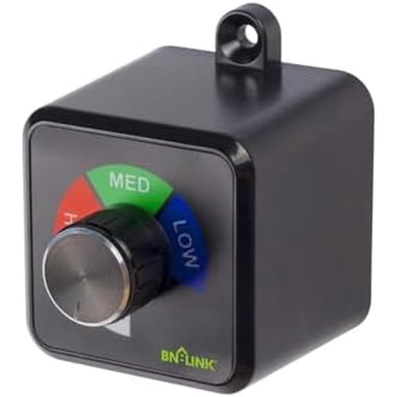 Variable Fan Speed Controller, Plug-in Electric 3 Speed Regulator Adjuster Cordless for Duct Inline Exhaust Vent Blower, Ventilation Fans, AC Motor Speed Controller, 125V, 4.8A, 600W