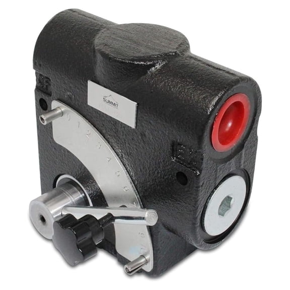 Variable Flow Control Valve 0-30 GPM, 3/4" NPT Hydraulic Adjustable Flow Regulator, Pressure Compensating, Cast Iron Body - Industrial Fluid Control