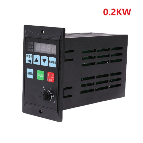 Variable Frequency Drive 0.2KW 220V AC Motor Controller, 1-Phase Input to 3-Phase Output VFD Inverter with LED Display for Pump Fan Automation