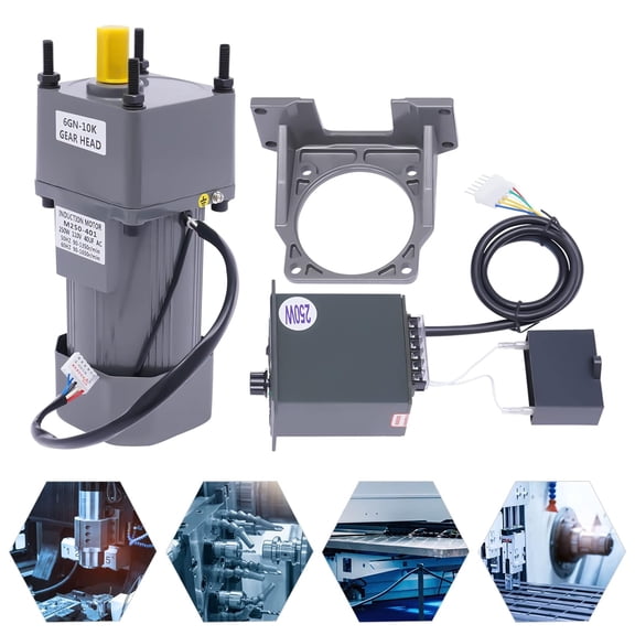 Variable Speed Motor, Electric Gear Motor, 110V 250W 10K Single-Phase High Torque AC Gear Reducer, 0-135RPM Reversible High Torque Motor$$Tools & Hardware Other