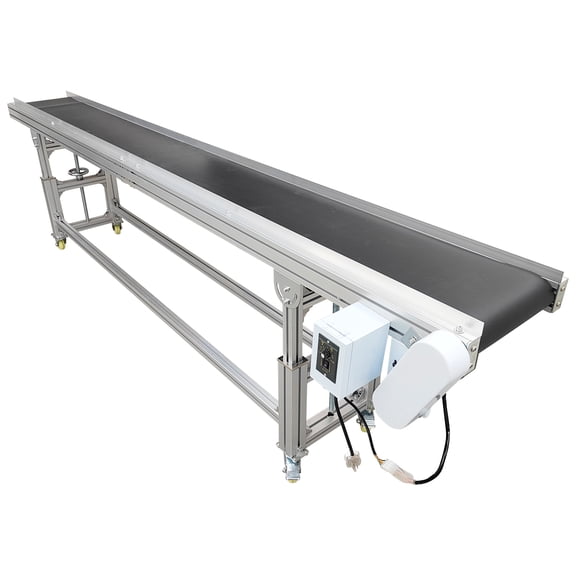 Variable Speed PVC Flat Belt Conveyor 118Inch11.8Inch 110V Aluminum Alloy Packaging Conveyor