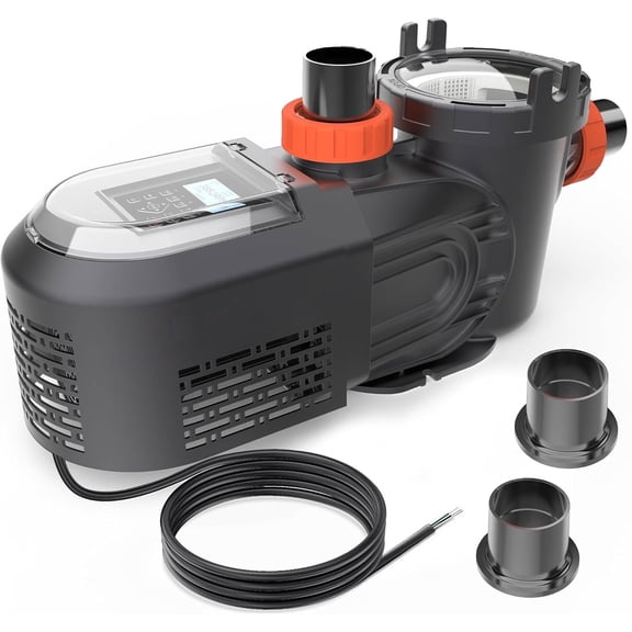 Variable Speed Pool Pump Inground 1.8HP, 230V, Energy Efficient Above Ground Pool Pump with Filter Basket, Smart & Efficiency - 2 Years Warranty