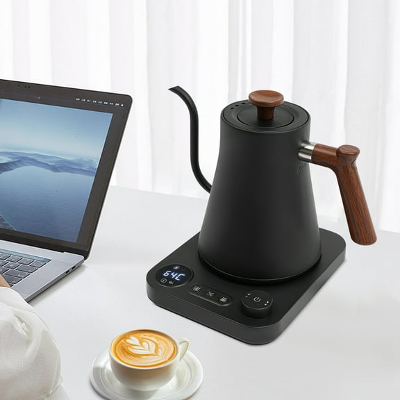 Variable Temp Kettle with LED Display, 0.24gal 1200W Fast Boiling, Silent Mode & Memory Function, Anti-Dry Burn Protection, Perfect for Offices & Tea Rooms