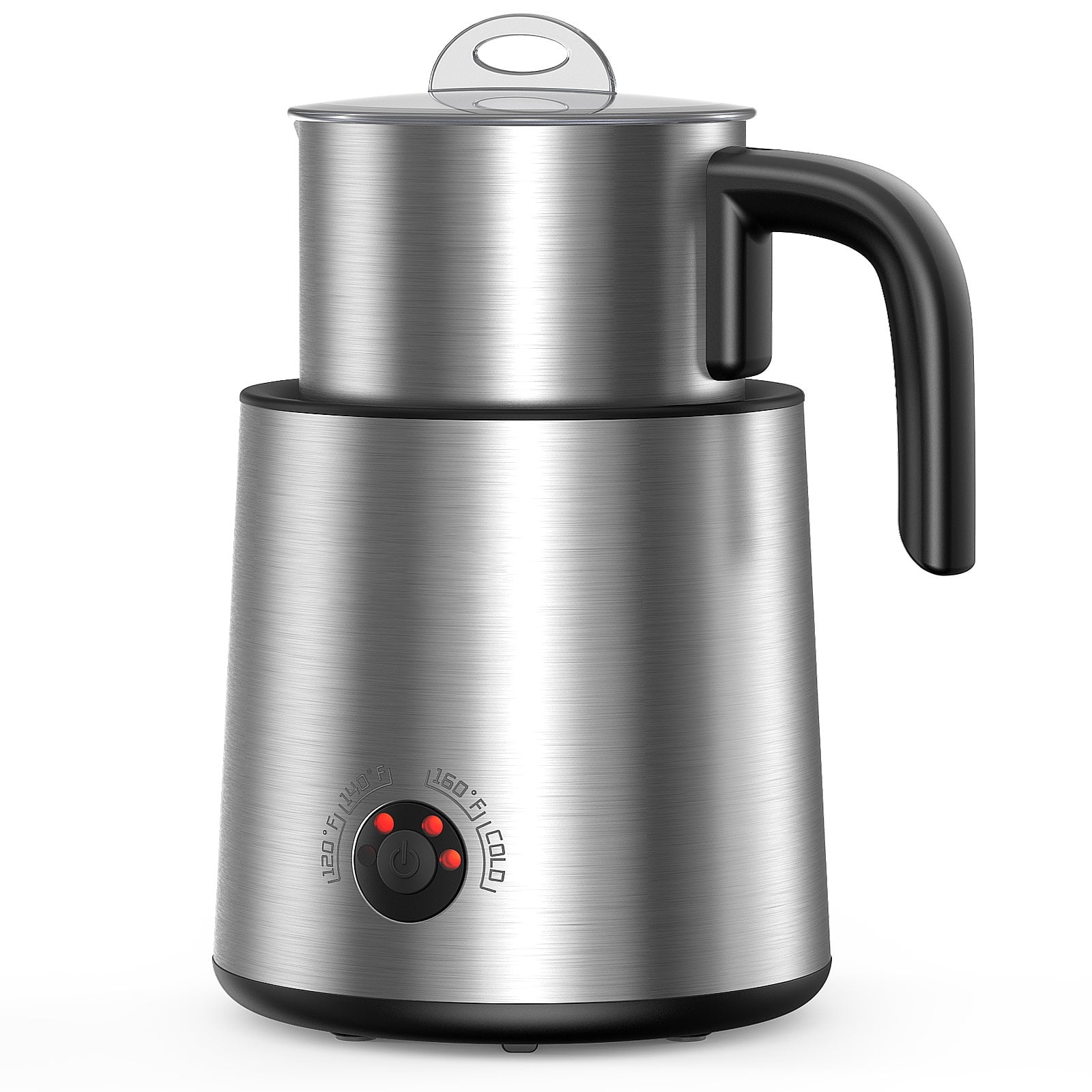 Steam Milk Frother, Commercial Milk Foamer, with 3-hole Nozzle, Air  Pressure Gauge, 450ml Kettle, Open Flame and Induction Hob Heating, for  Home