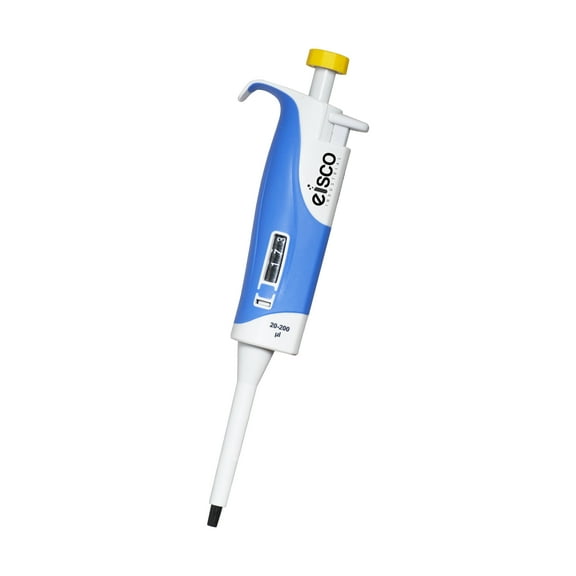 Variable Volume Micropipette - Fully Autoclavable - 20-200uL Volume Range - 1.0uL Increments - Includes Calibration Report - Eisco Labs