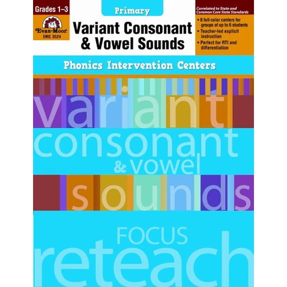 Pre-Owned Variant Consonant and Vowel Sounds, Grades 1-3 (Phonics Intervention Centers Primary) (Paperback) 1609634489 9781609634483