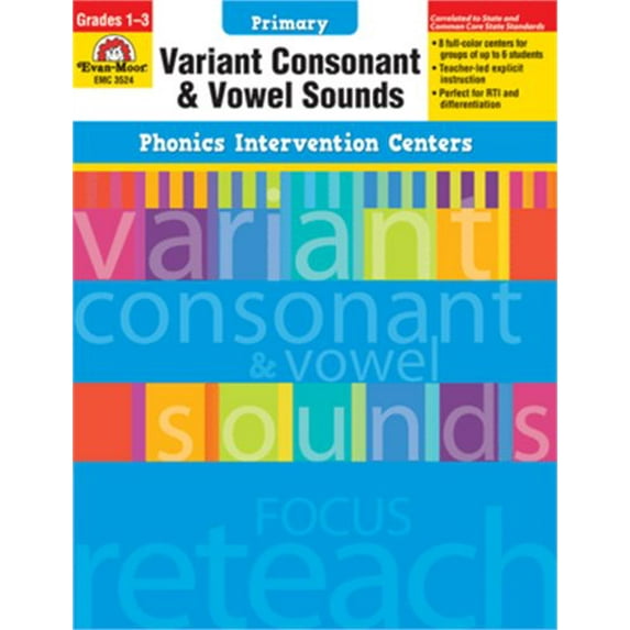 Pre-Owned Variant Consonant and Vowel Sounds, Grades 1-3 (Phonics Intervention Centers Primary) (Paperback) 1609634489 9781609634483